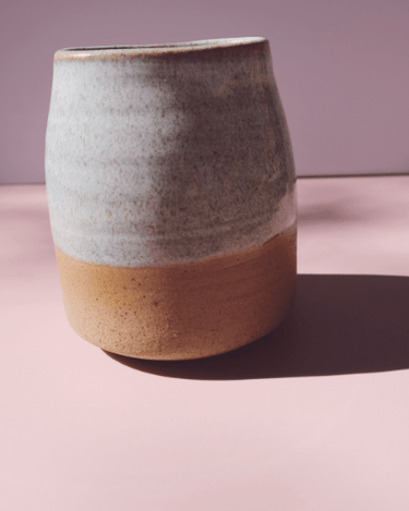 handmade ceramic vase brown grey tones